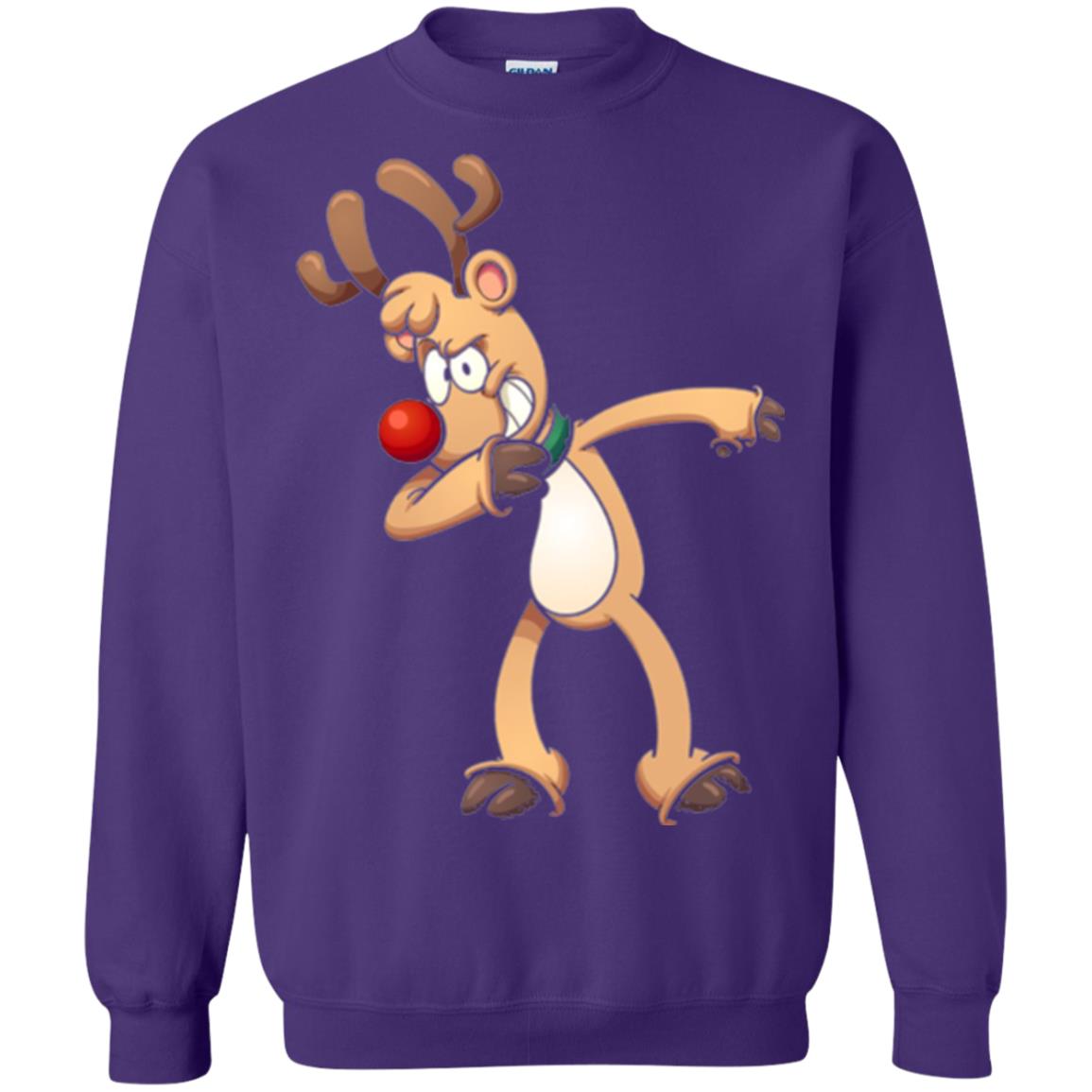 Christmas T-shirt Dabbing Reindeer Purple
