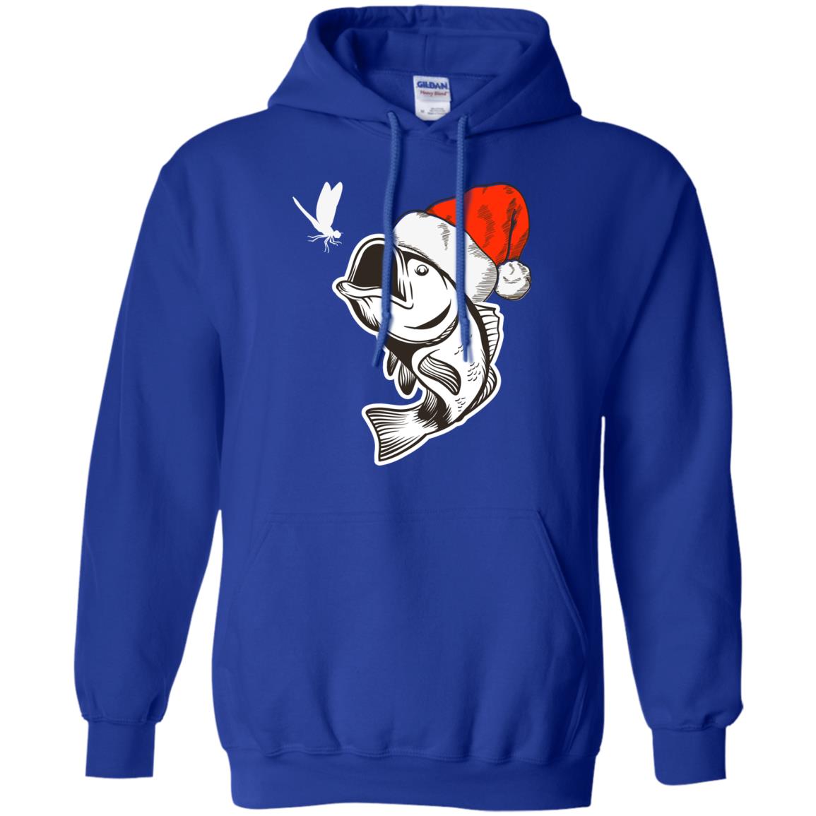 Bass Fishing Santa Hat Christmas Gift Shirt For Fishing Lovers Royal