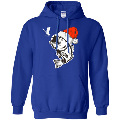 Bass Fishing Santa Hat Christmas Gift Shirt For Fishing Lovers Royal