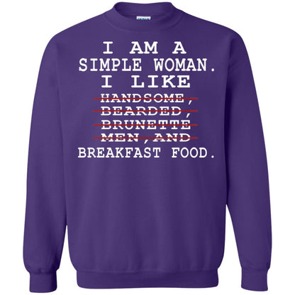 I Am Simple Woman I Like Breakfast Food Shirt Purple