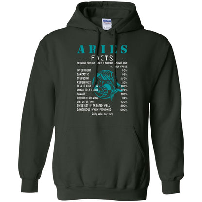 Aries Facts 1 Awesome Zodiac Sign Gift Shirt For Aries Horoscope Forest Green