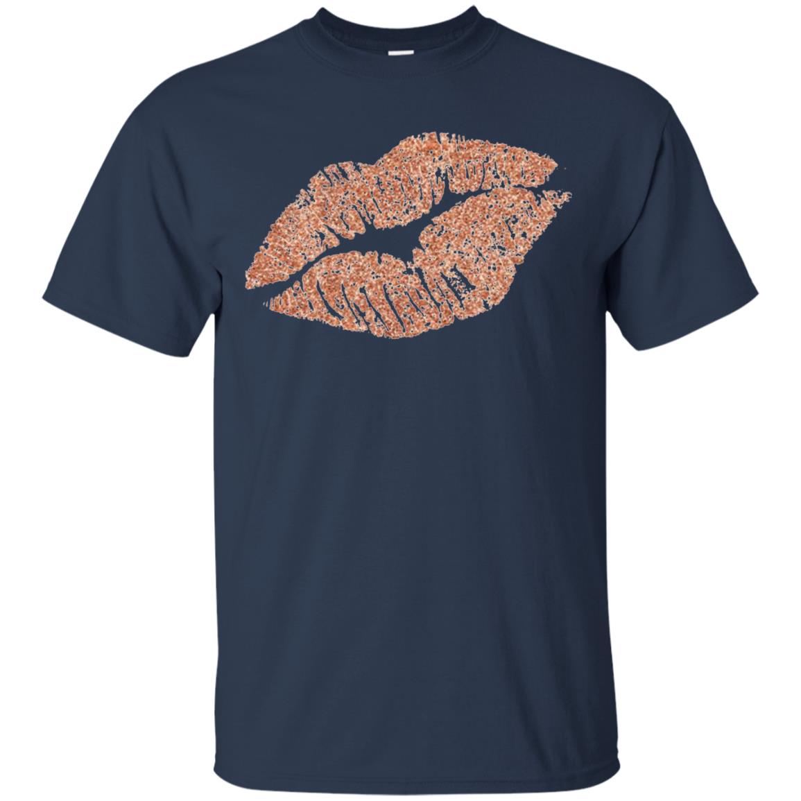 Rose Gold Lipstick Kiss Shirt Navy