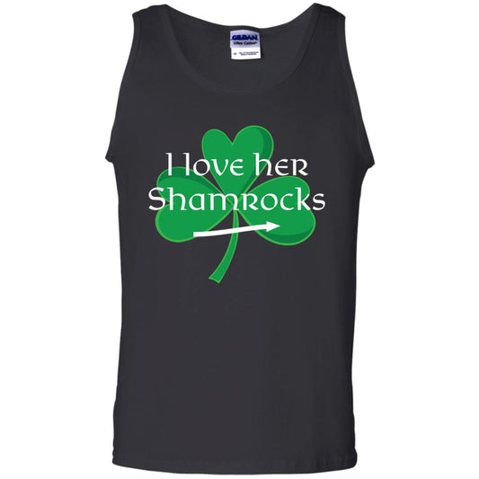 Saint Patrick_s Day T-shirt I Love Her Shamrocks Black