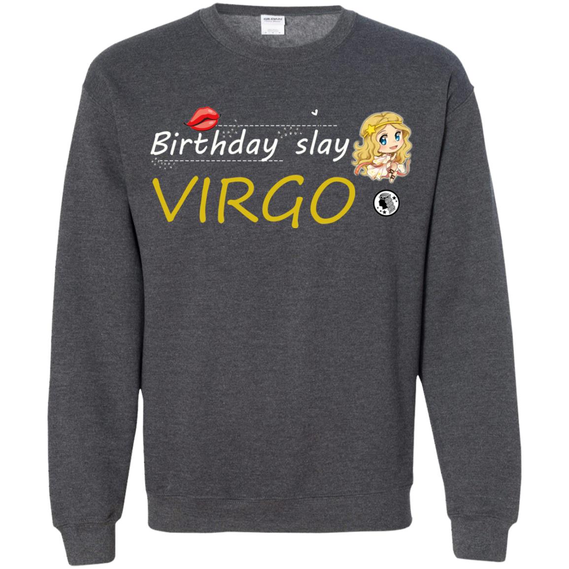 Cute Virgo Girl Birthday Lip Slay T-shirt Dark Heather