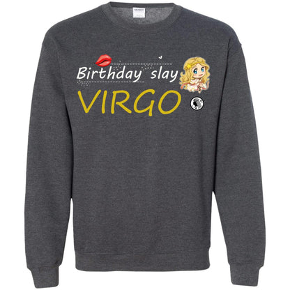 Cute Virgo Girl Birthday Lip Slay T-shirt Dark Heather