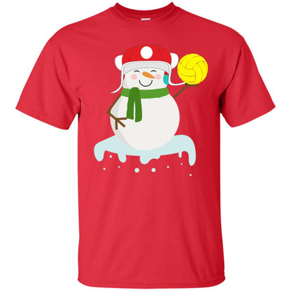 Snowman Play Waterpolo Sport X-mas Shirt Red