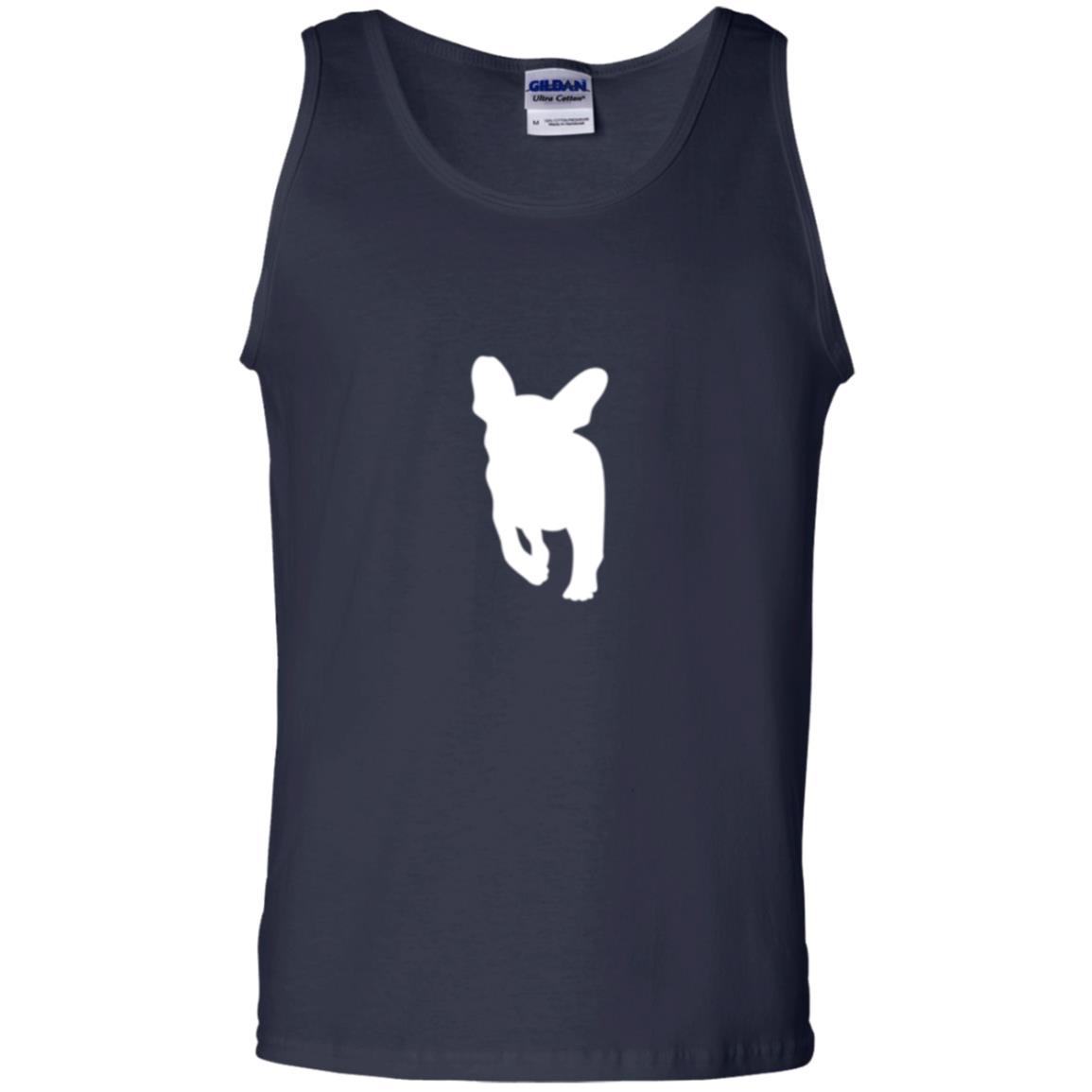 French Bulldog T-shirt White Silhouette Of Puppy Navy
