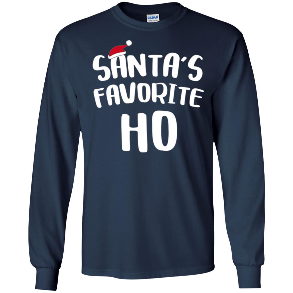 Christmas T-shirt Santa's Favorite Ho T-shirt Navy