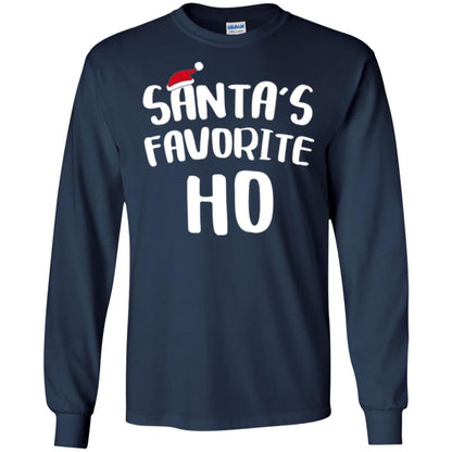 Christmas T-shirt Santa's Favorite Ho T-shirt Navy