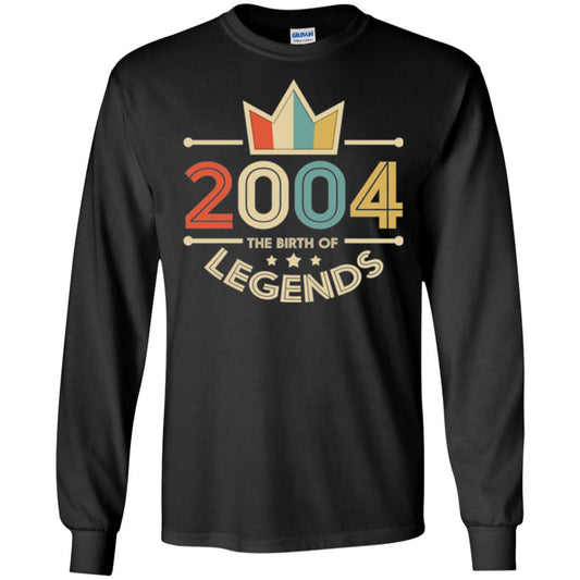 Brithday T-shirt Vintage 2004 The Birth Of Legends Black