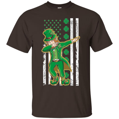 Dabbing Leprechaun St. Patrick's Day T-shirt Dark Chocolate
