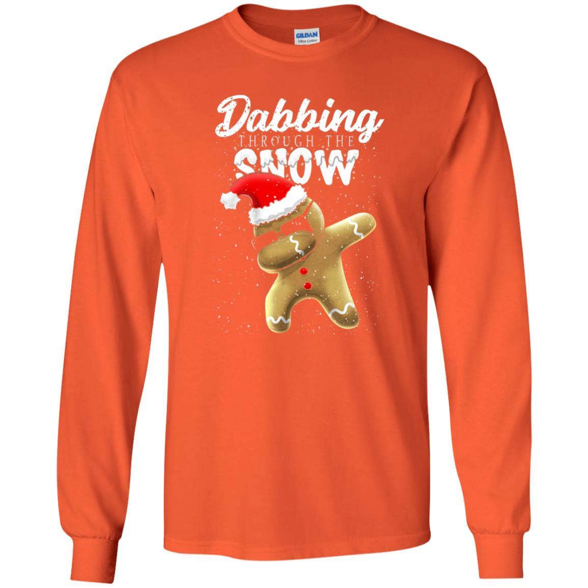 Dabbing Gingerbread T-shirt Dabbing Through The Snow Orange