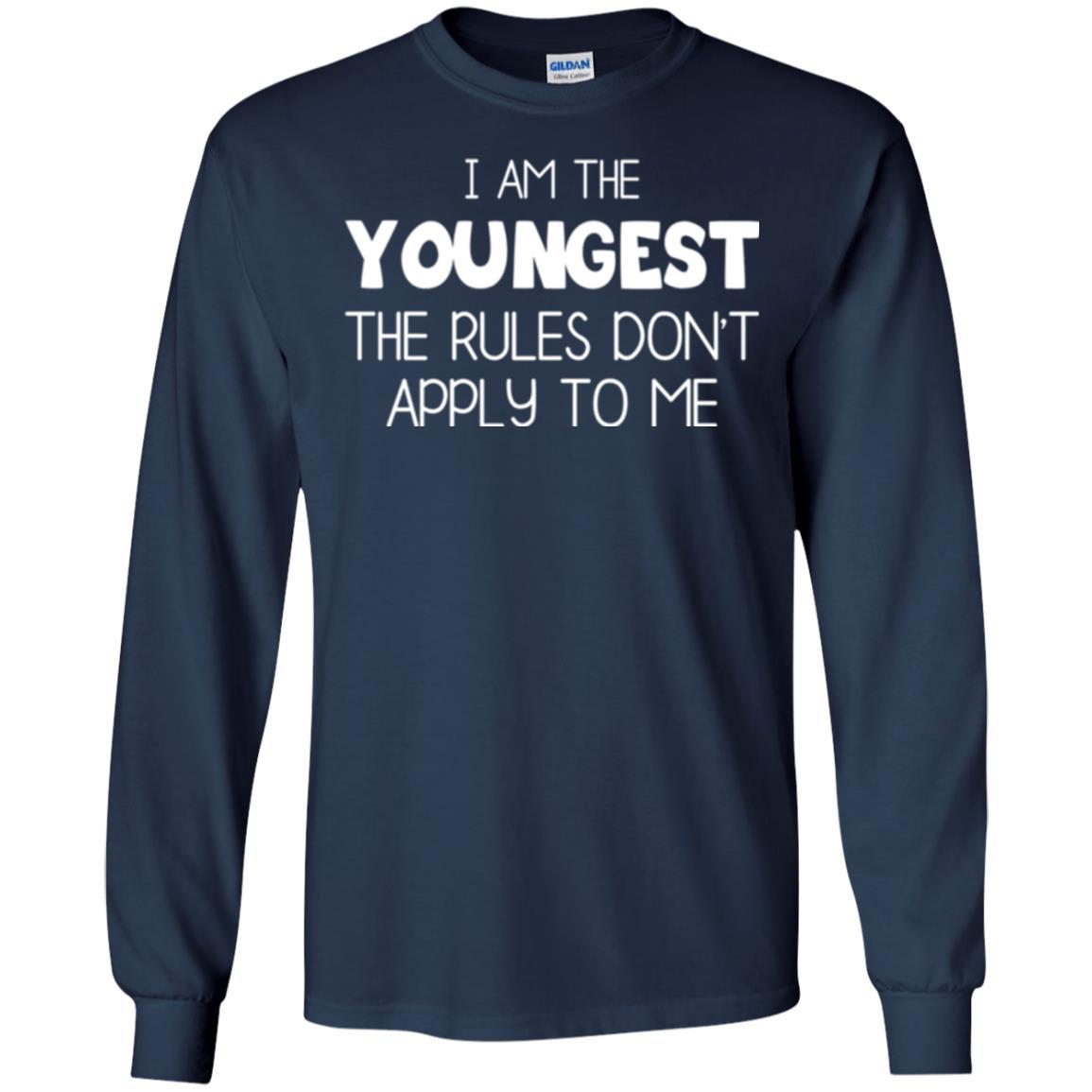 Family T-shirt I Am The Youngest The Rules Don't Apply To Me Navy