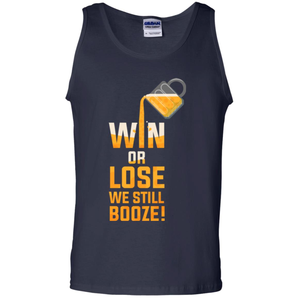 Beer Lover T-shirt Win Or Lose We Still Booze Navy