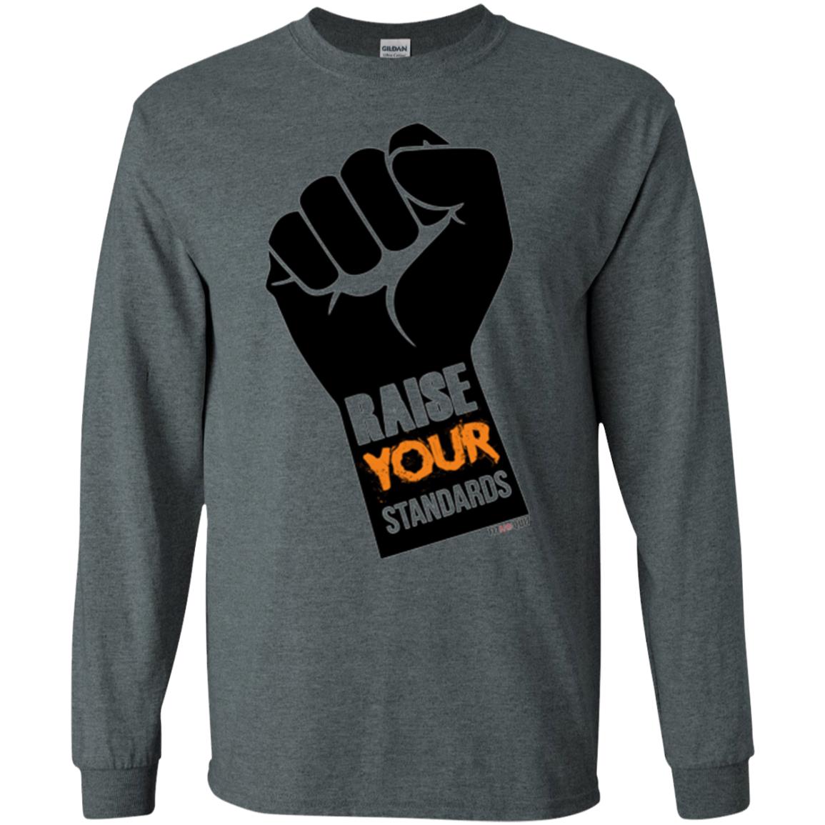 Raise Your Standards Motivatitonal Fitnoquit T-shirt Dark Heather