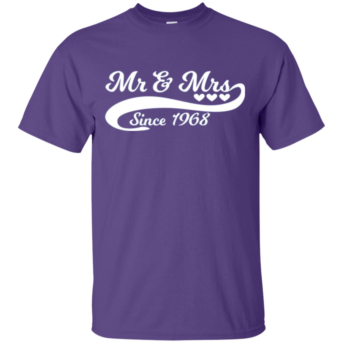 Mr And Mrs Since 1968 50th Wedding Anniversary T-shirt Purple
