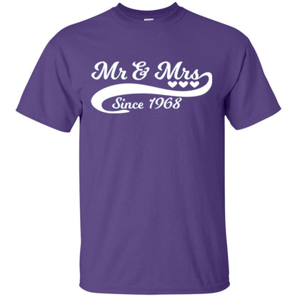 Mr And Mrs Since 1968 50th Wedding Anniversary T-shirt Purple