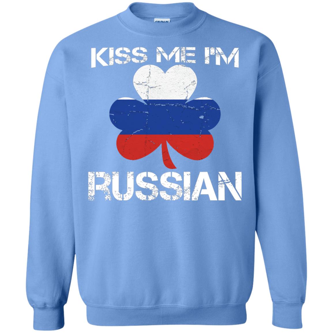 Kiss Me Russian Distressed St. Patrick_s Day 2018 T-shirt Carolina Blue