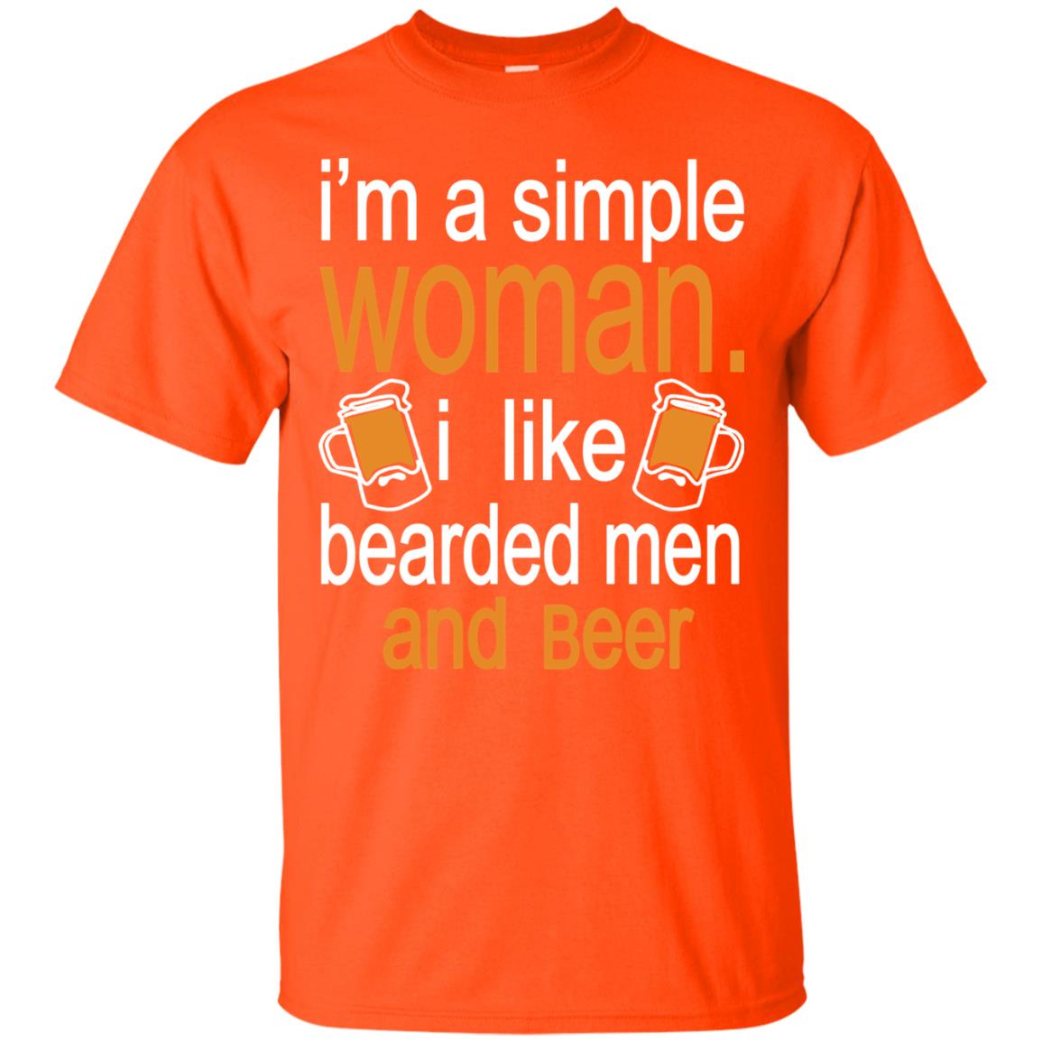 Im A Simple Woman I Like Bearded Men And Beer Orange