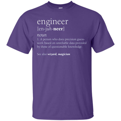 A Person Who Does Precision Guess Work Based On Unreliable Data Engineer Definition T-shirt Purple