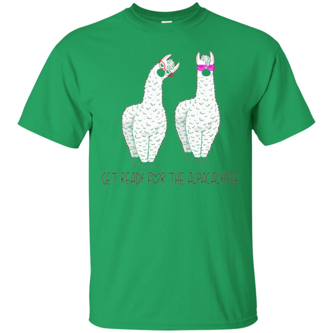 Funny Alpaca T-shirt Get Ready For The Alpacalypse Irish Green