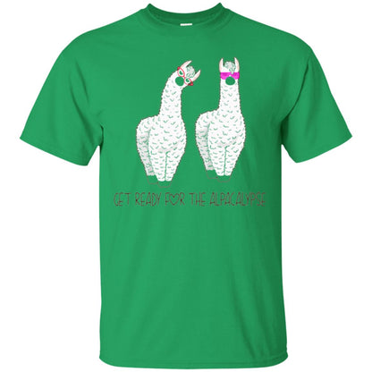 Funny Alpaca T-shirt Get Ready For The Alpacalypse Irish Green