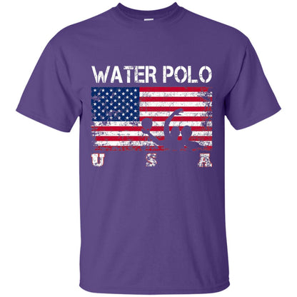 Water Polo Team American Flag Water Polo T-shirt Purple