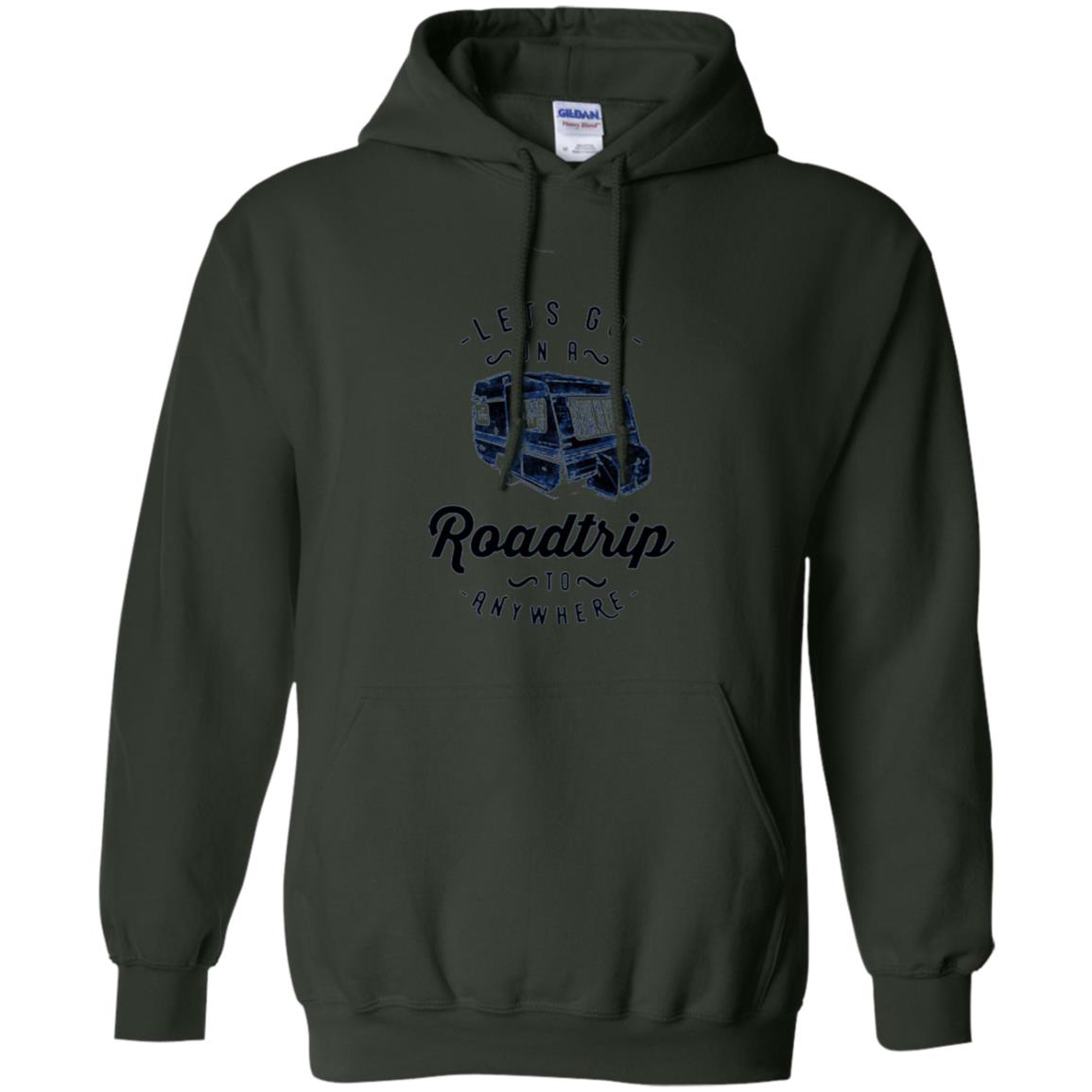 American Roadtrip T-shirt Let_s Go On A Roadtrip To Anywhere Forest Green
