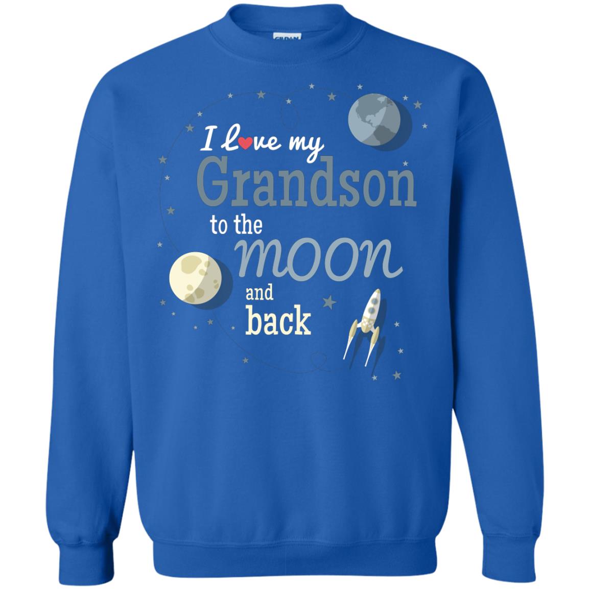 I Love My Grandson To The Moon And Back Grandparents Shirt Royal