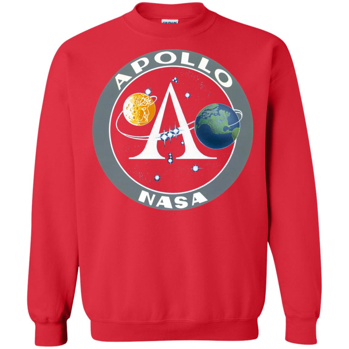 Apollo Program Moon Landing Patch Print Nasa Astronomy T-shirt Red