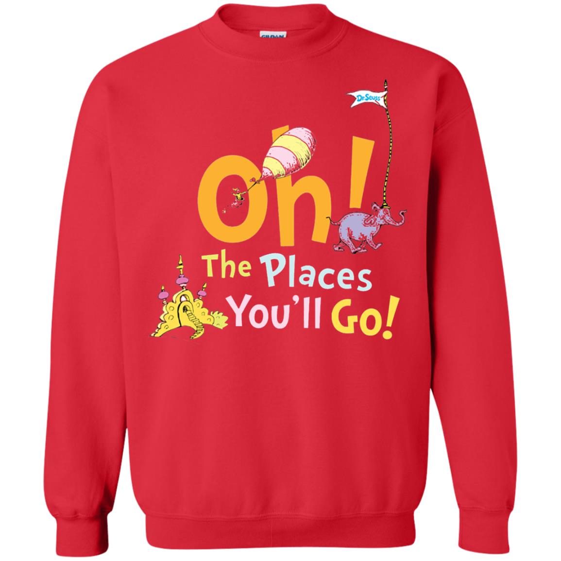 Read Across America Day T-shirt Dr. Seuss Oh The Places You_ll Go Red