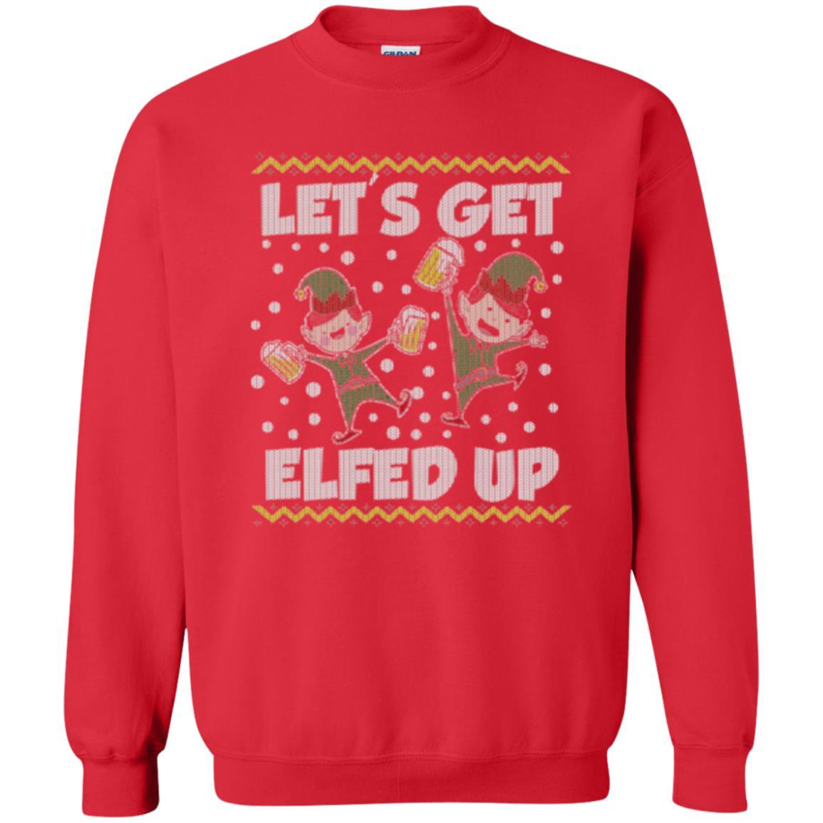 Christmas T-shirt Let's Get Elfed Up Red