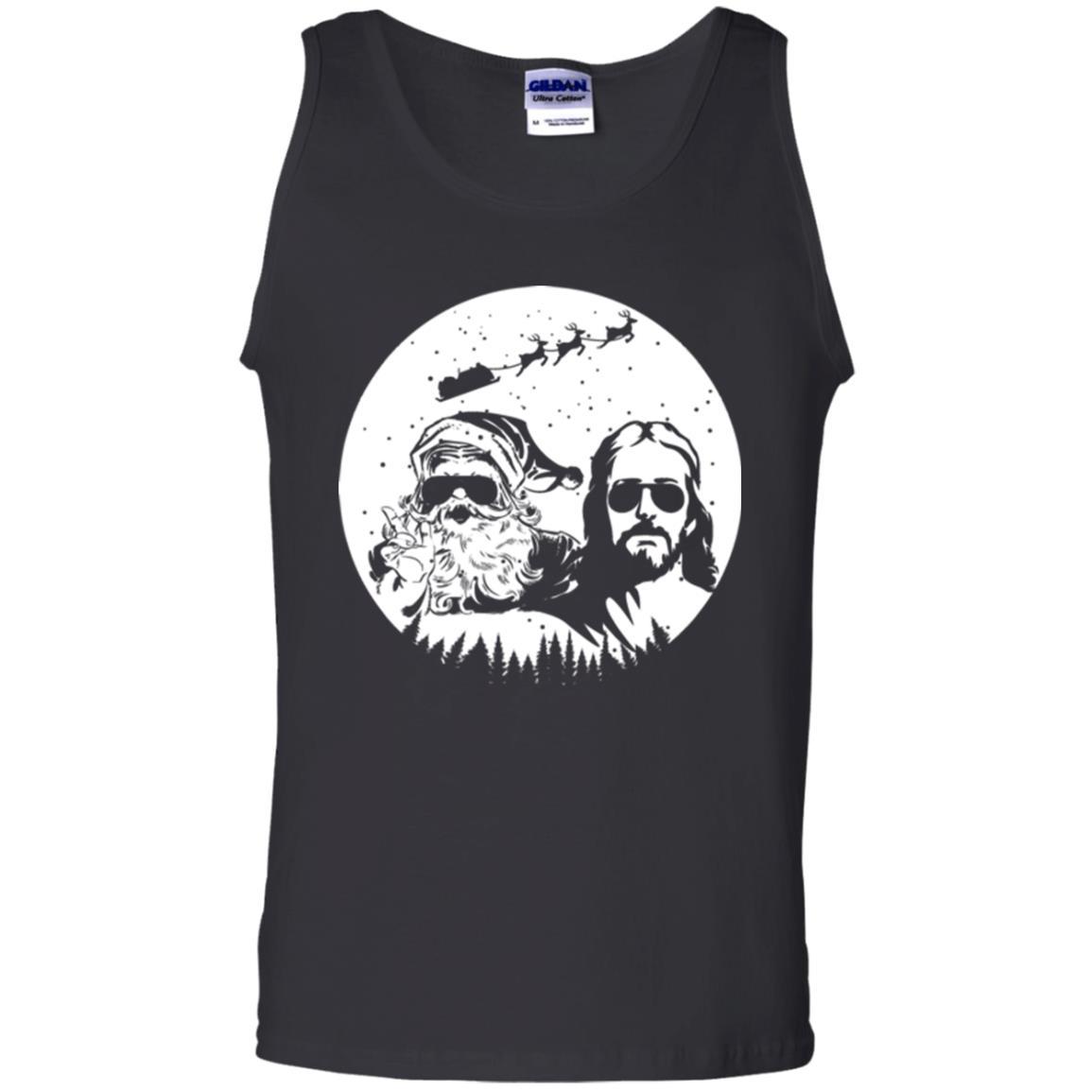Christmas T-shirt Jesus And Santa Claus Black