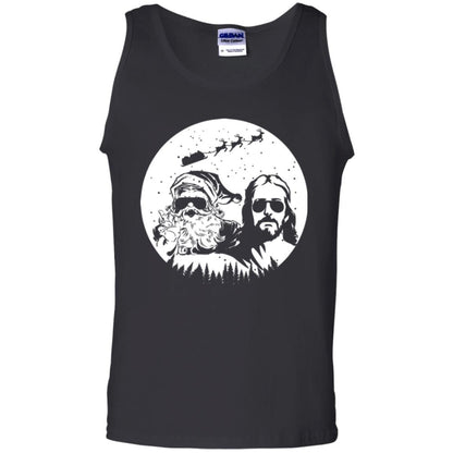 Christmas T-shirt Jesus And Santa Claus Black