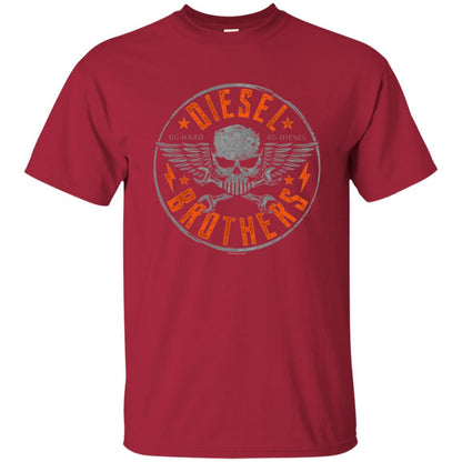 Skull Cross Wrench T-Shirt Diesel Brothers Go Hard Go Diesel Cardinal