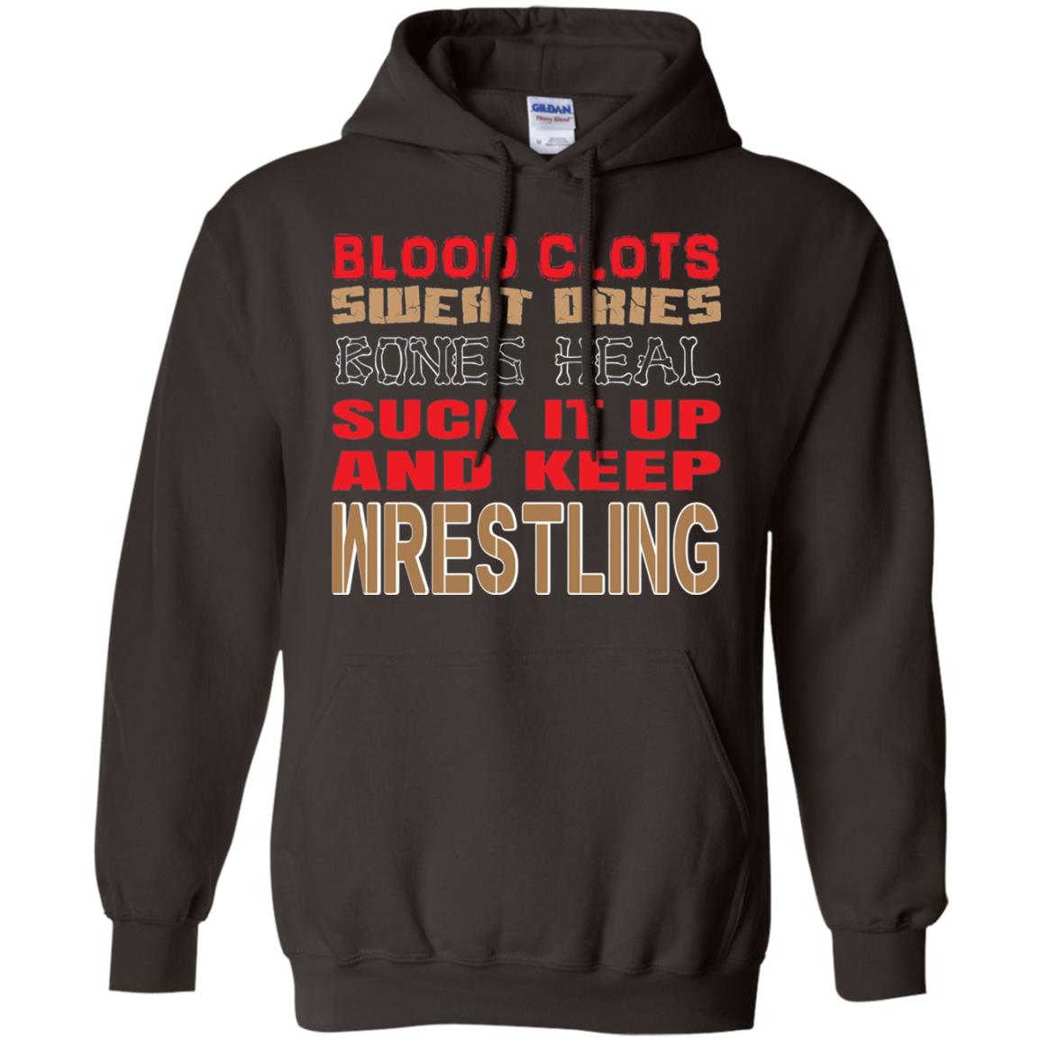 Wrestling T-shirt Blood Clots Sweat Dries Bones Heel Dark Chocolate