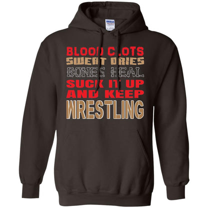 Wrestling T-shirt Blood Clots Sweat Dries Bones Heel Dark Chocolate