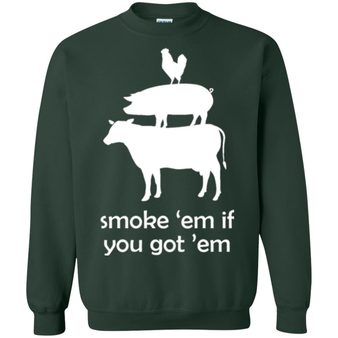 Funny Bbq T-shirt Smoke 'em If You Got 'em Forest Green