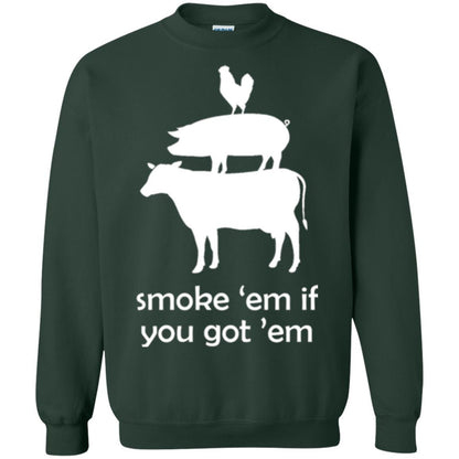 Funny Bbq T-shirt Smoke 'em If You Got 'em Forest Green