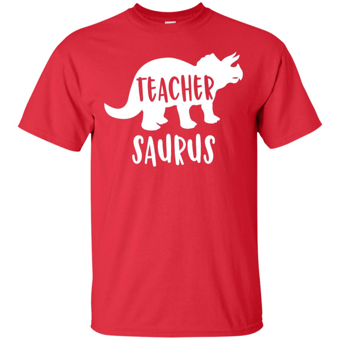 Teachersaurus Shirt Funny Appreciation Gift Teacher Dinosaur Red