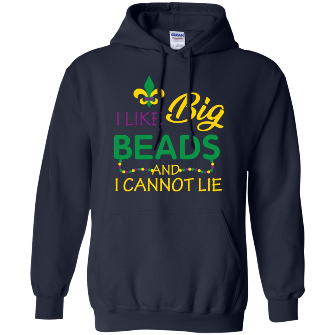 Mardi Gras T-shirt I Like Big Beads And I Cannot Lie Navy
