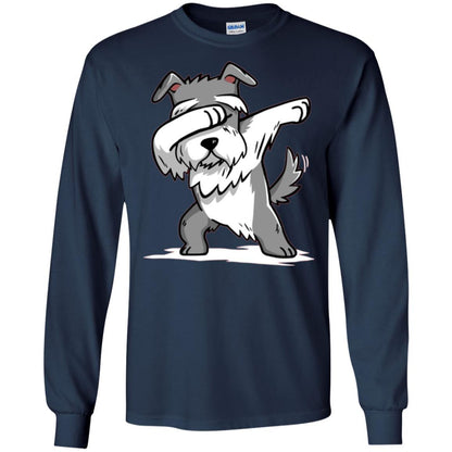 Dog Lover T-shirt Miniature Schnauzer Cute Dabbing Navy