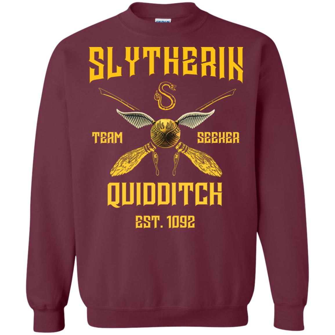 Slytherin Quiddith Team Seeker Est 1092 Harry Potter Shirt Maroon