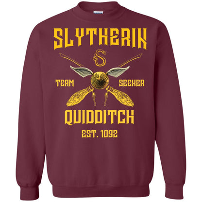 Slytherin Quiddith Team Seeker Est 1092 Harry Potter Shirt Maroon