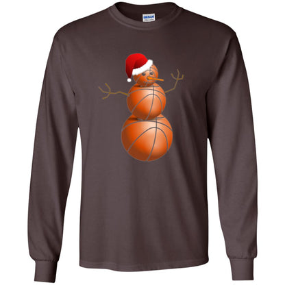 Christmas T-shirt Basketball Snowman Dark Chocolate