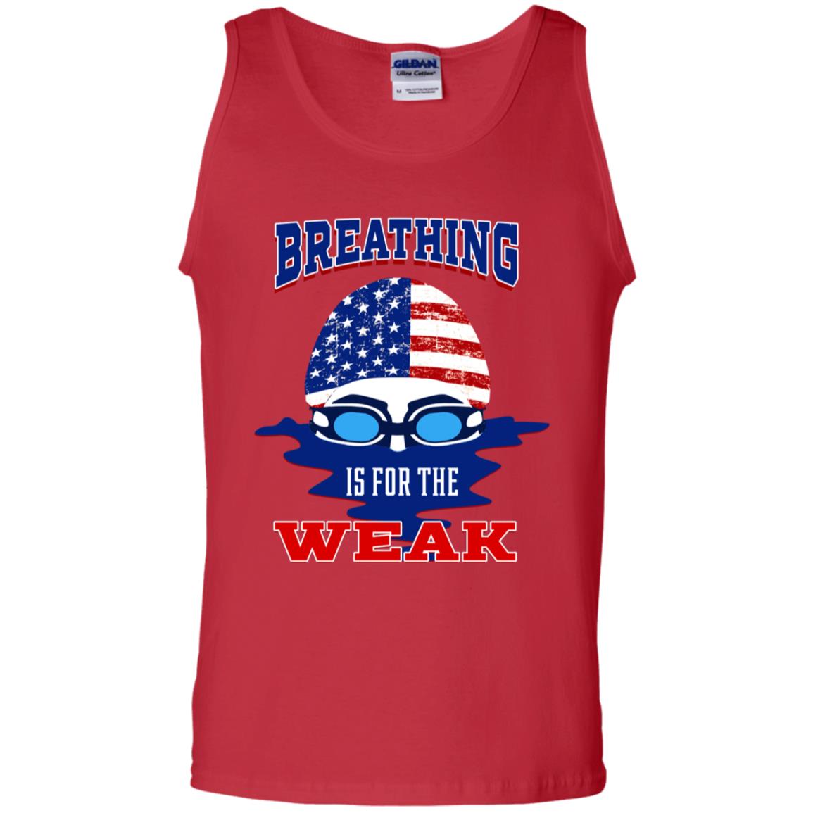 Breathing Is For The Weak Swimmer Gift Shirt Red