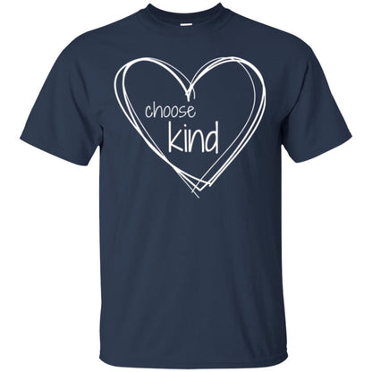 Anti-bullying T-shirt Choose Kind In White Heart Navy