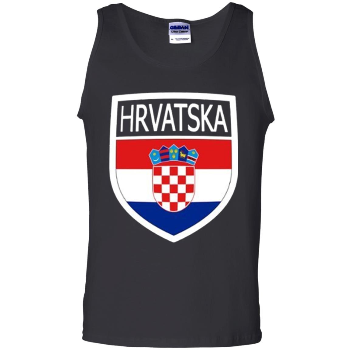 Croatia Shield T-shirt Hrvatska Patch Croatian Flag Badge Black