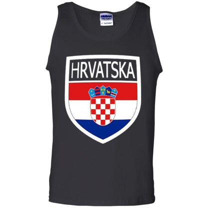 Croatia Shield T-shirt Hrvatska Patch Croatian Flag Badge Black