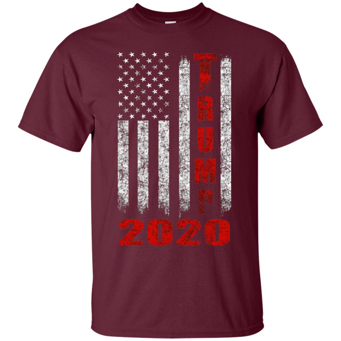 American Flag Vintage Design Trump 2020 T-shirt Maroon